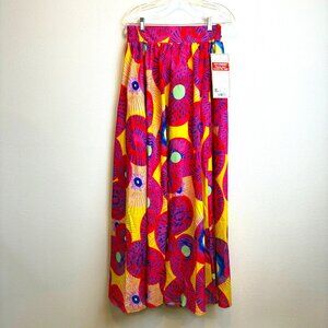 NEW Circles Of Kayla Full Maxi Skirt Pink Multicolor Studio EY Tie Vibrant Whims